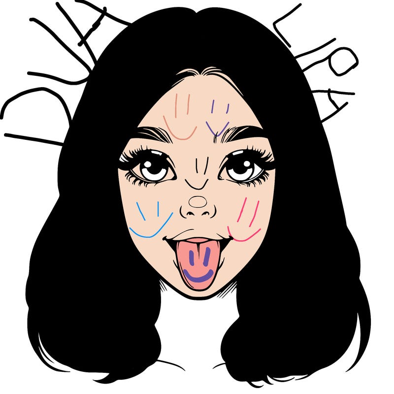 realistic girl with her tongue out