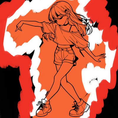 realistic girl danceing