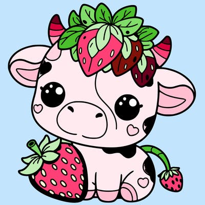 cute strawberry cow