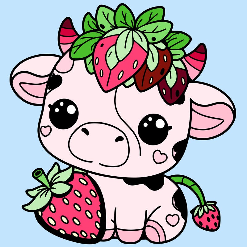 cute strawberry cow