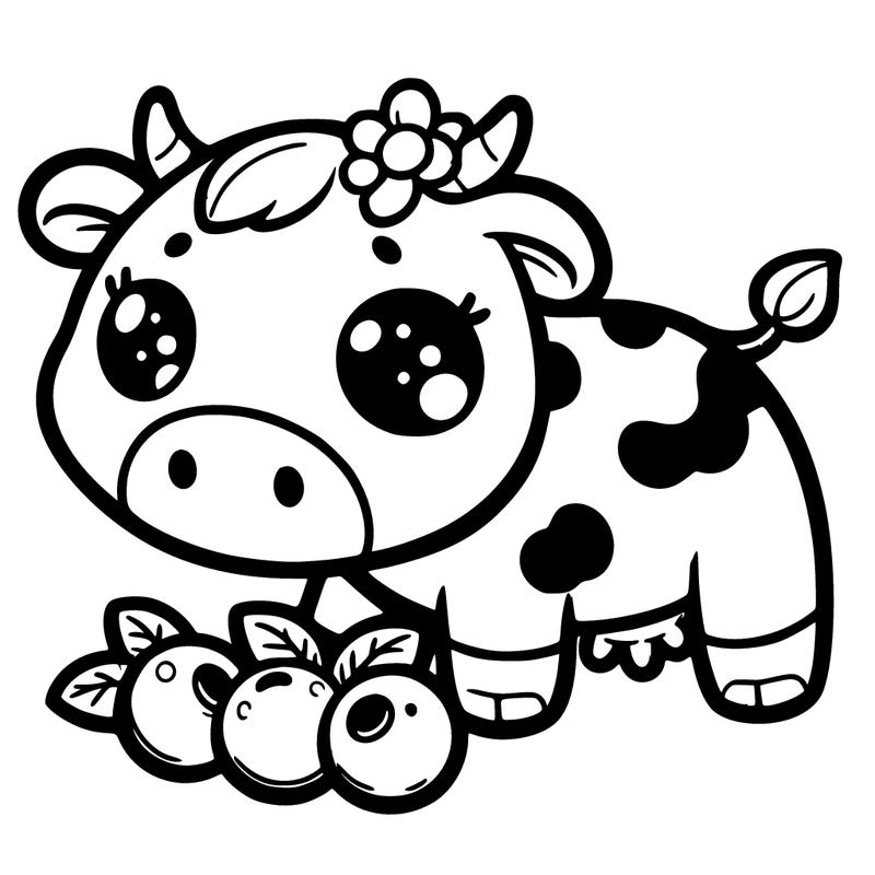 cute blueberry cow