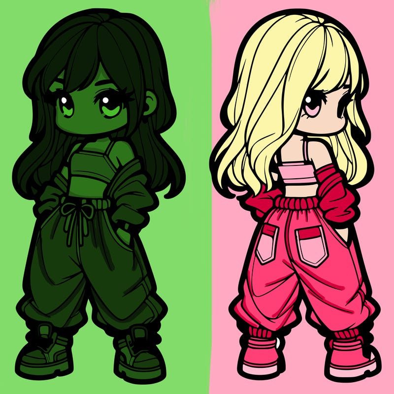 girl in crop top and baggy pants