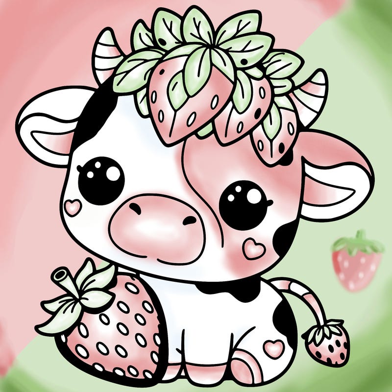 cute strawberry cow