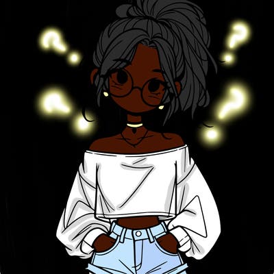 girl with a messy ponytail glasses a baggy crop top and jean shorts