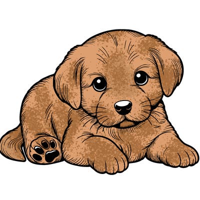 a cute realistic puppy