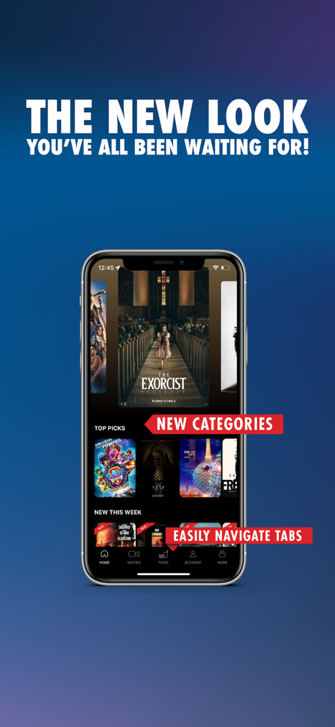 Cinescape - KNCC - Cinescape app home screen displaying movie posters and navigation menu