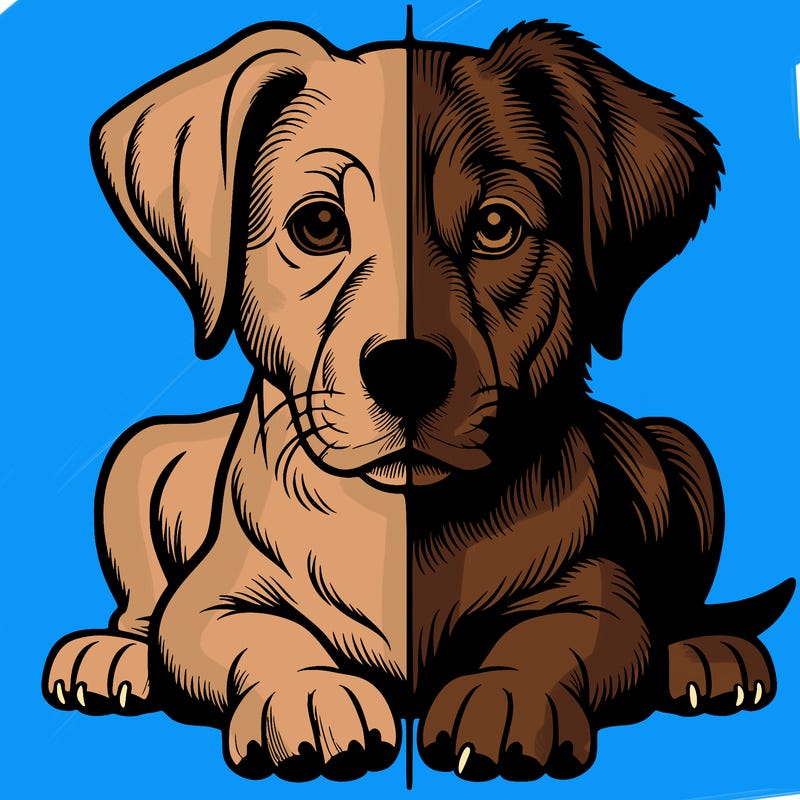 realistic dog split picture