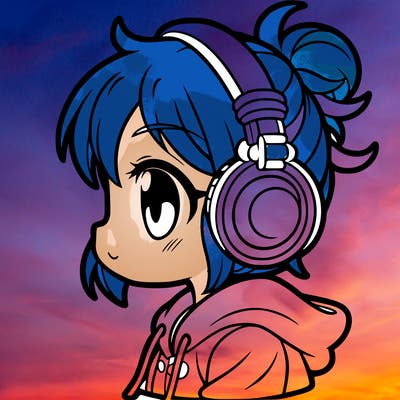 girl with headphones