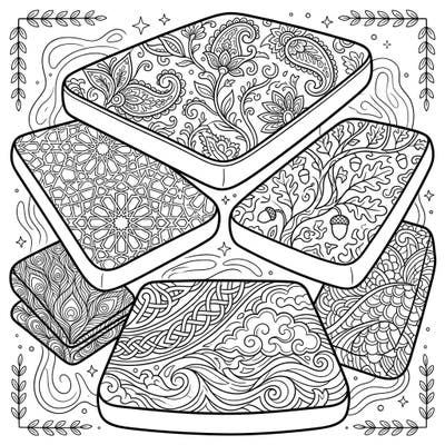 Discover a unique collection of mattress topper designs, transformed into stunning, intricate patterns perfect for adult coloring. Each 'topper' offers a distinct, highly detailed motif, inviting you into a world of mindful creation and artistic expression.