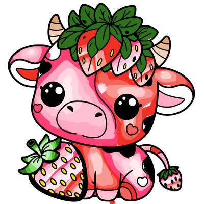 cute strawberry cow