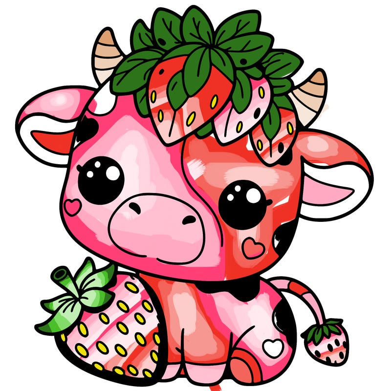 cute strawberry cow