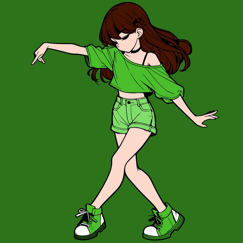 realistic girl danceing