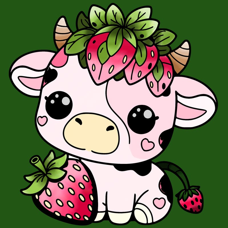 cute strawberry cow