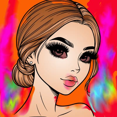 realistic girl with lashes