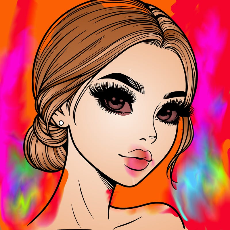 realistic girl with lashes