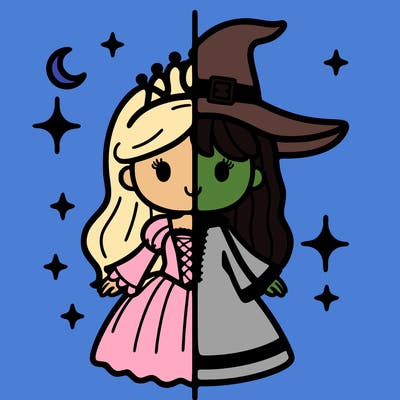 split princess and witch