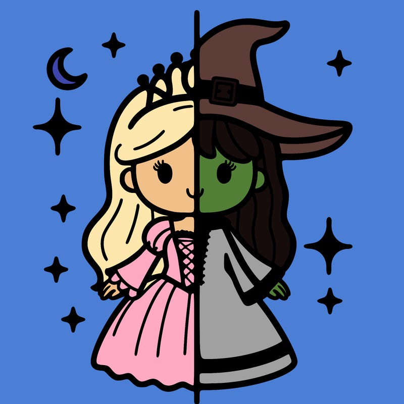 split princess and witch