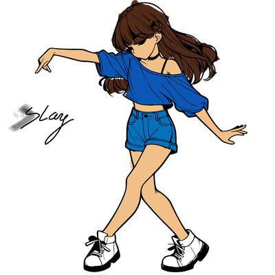 realistic girl danceing