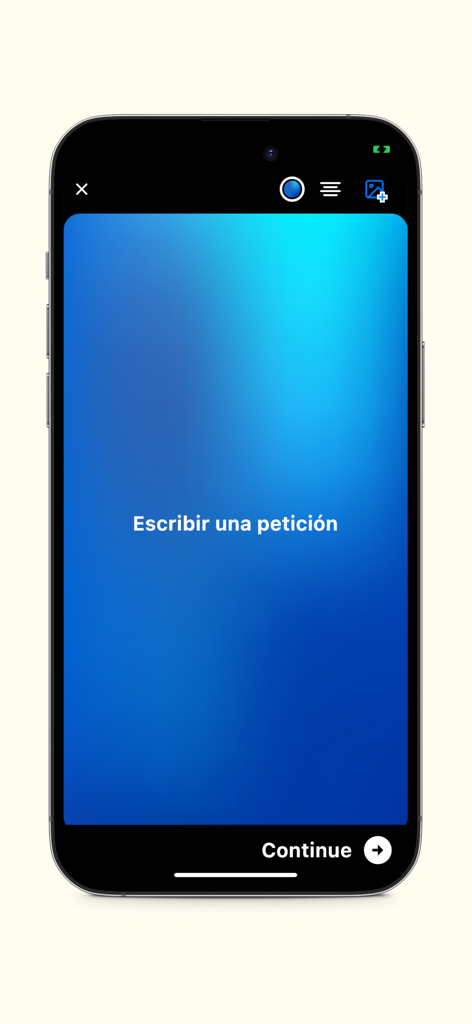 Interface for writing a prayer request in the rezar.com app
