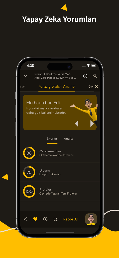 Tapusor - TapusorアプリのAI分析と物件投資スコアが表示されたモバイル画面。