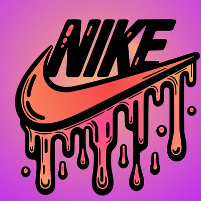 dripping nike logo
