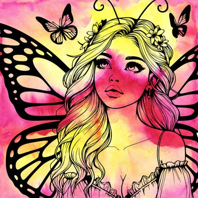 butterfly fairy realistic girl
