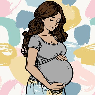 woman heavily pregnant realistic