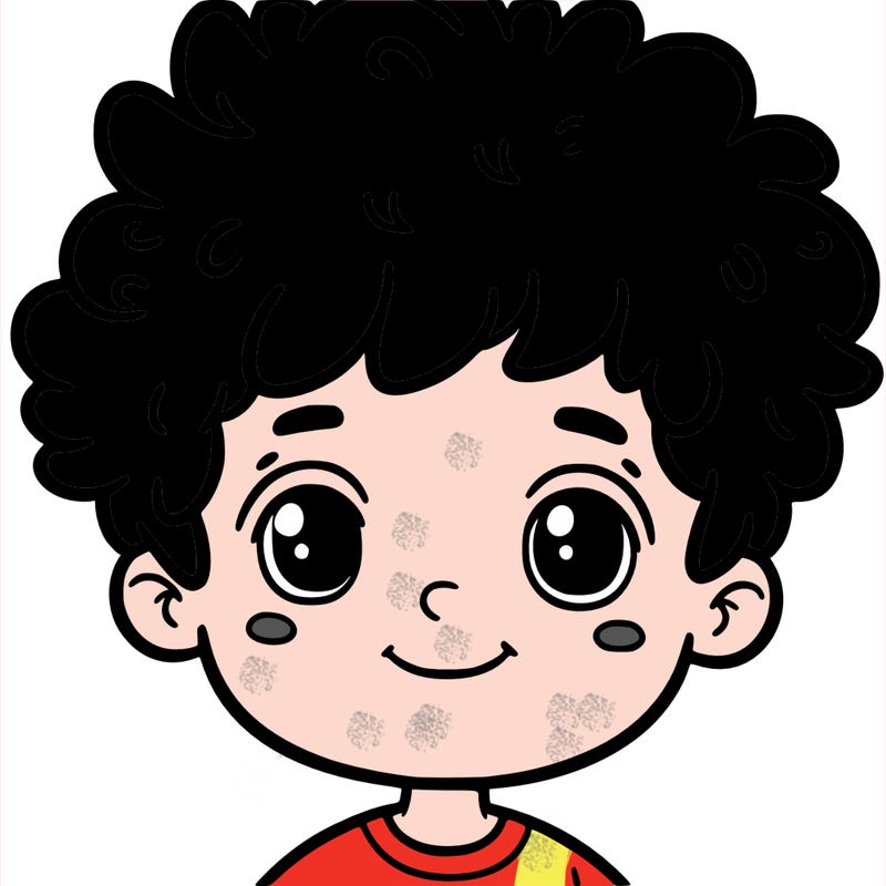 boy with short curly hair