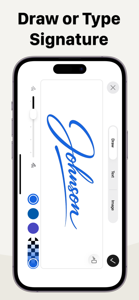 Signature: Fill and Sign PDF - iPhone screen showing how to draw a handwritten signature in the app