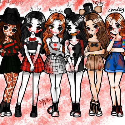 a group of girls realistic