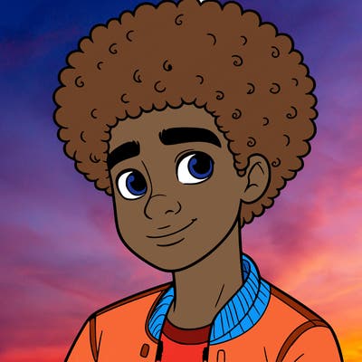 teen boy with afro