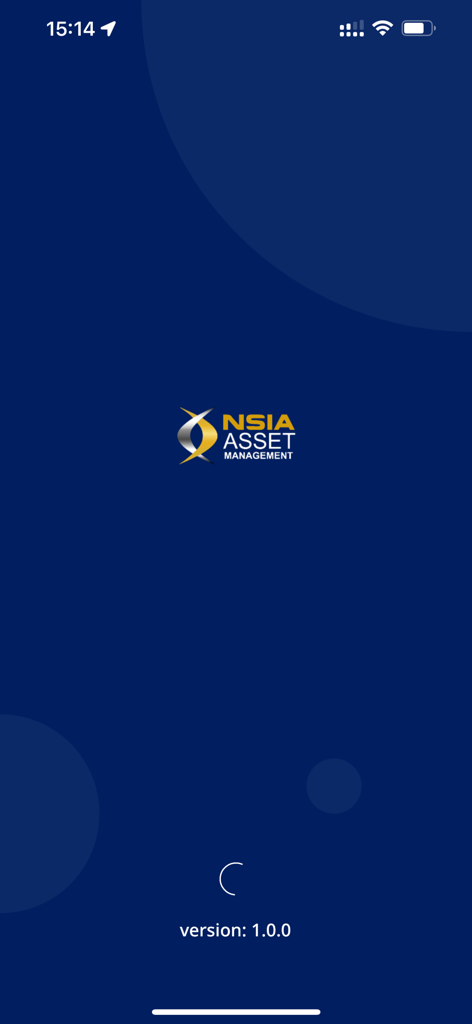 NSIA INVEST - Splash screen of the NSIA Invest mobile app showing the NSIA Asset Management logo