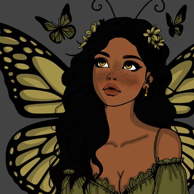 butterfly fairy realistic girl