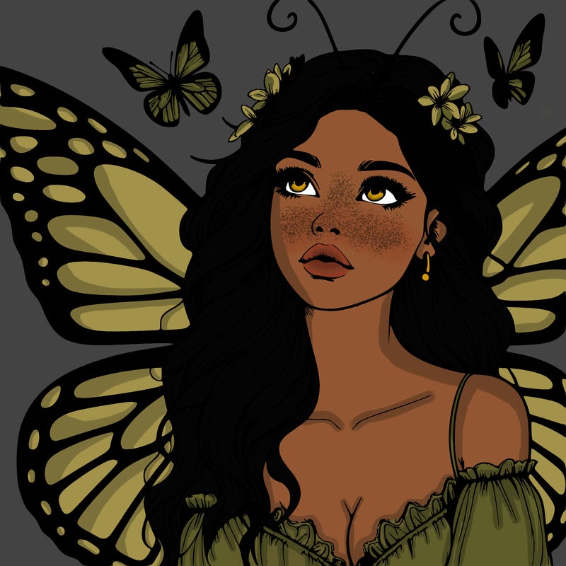butterfly fairy realistic girl