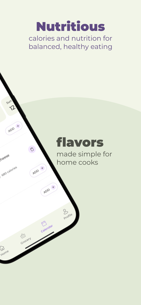 Akly - Aklyアプリのインターフェース。健康的な食事のためのカロリーと栄養情報を含む食事プランナーが表示されています。
