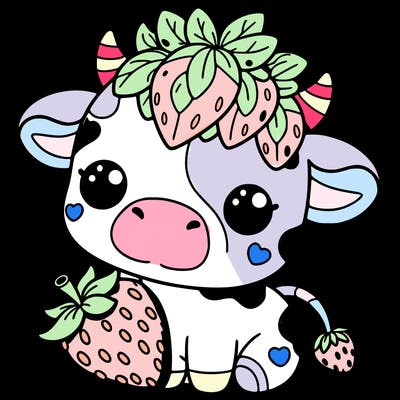 cute strawberry cow