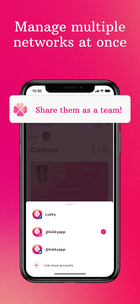 Lukky - Social Giveaways - Manage multiple social networks at once in the Lukky app