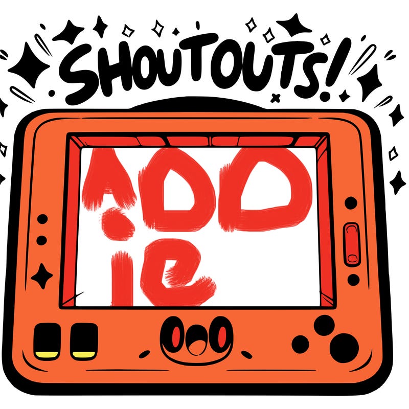 blank canvas that says above it shoutouts