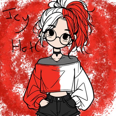 girl with a messy ponytail glasses a baggy crop top and jean shorts