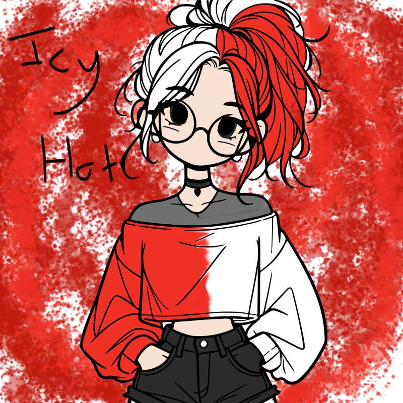 girl with a messy ponytail glasses a baggy crop top and jean shorts