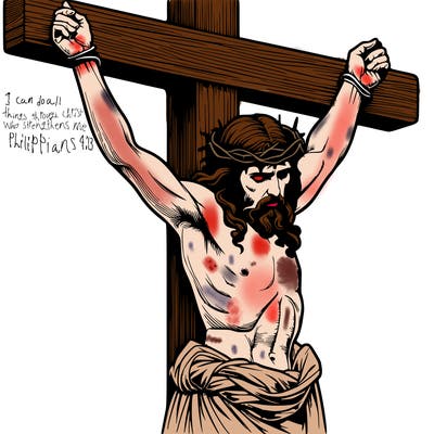 jesus realistic on the cross