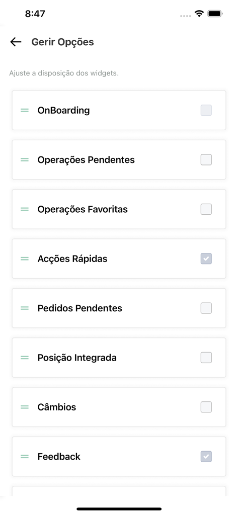 MyUey - Interface of MyUey banking app showing customizable dashboard widgets such as Quick Actions and Exchange Rates