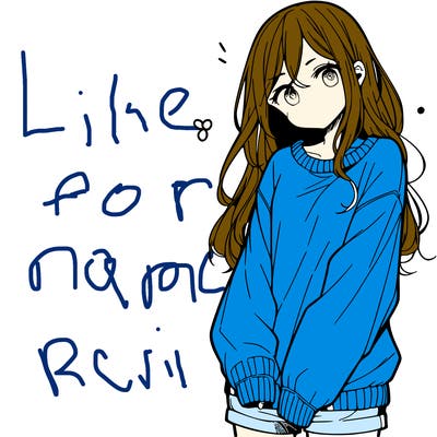 manga teen girl  in a sweater and baggy pants