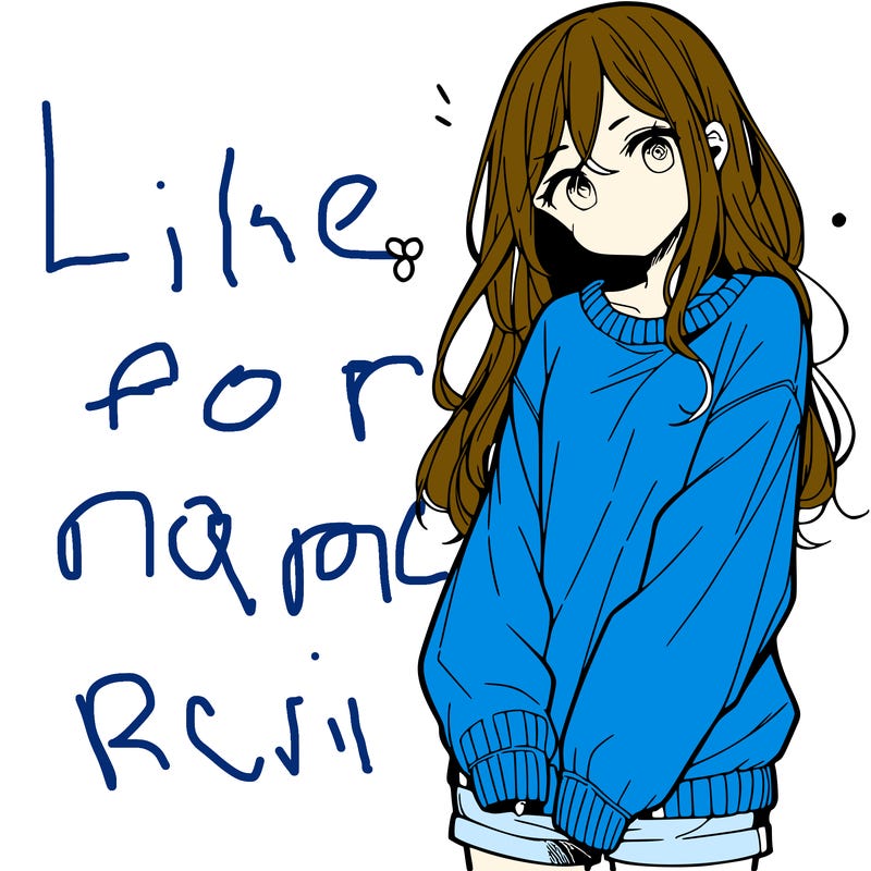 manga teen girl  in a sweater and baggy pants