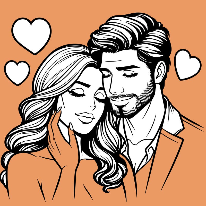 man and woman in love realistic