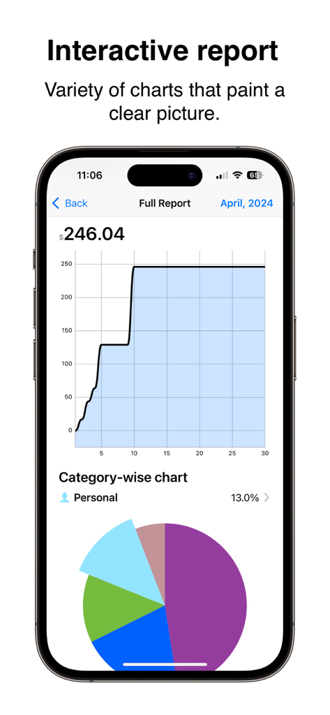 Money-Wise - Report interattivo dell'app Money-Wise con grafici di spesa e analisi delle categorie