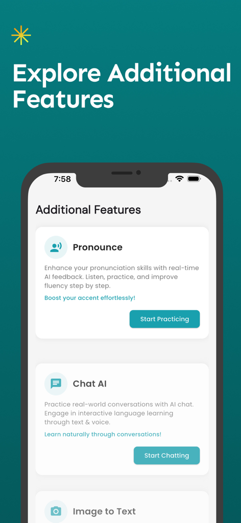 English Nepali Translator - English Nepali Translator app interface showing AI pronunciation and chat features