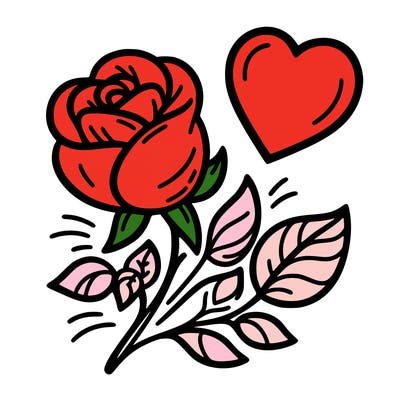 rose and heart