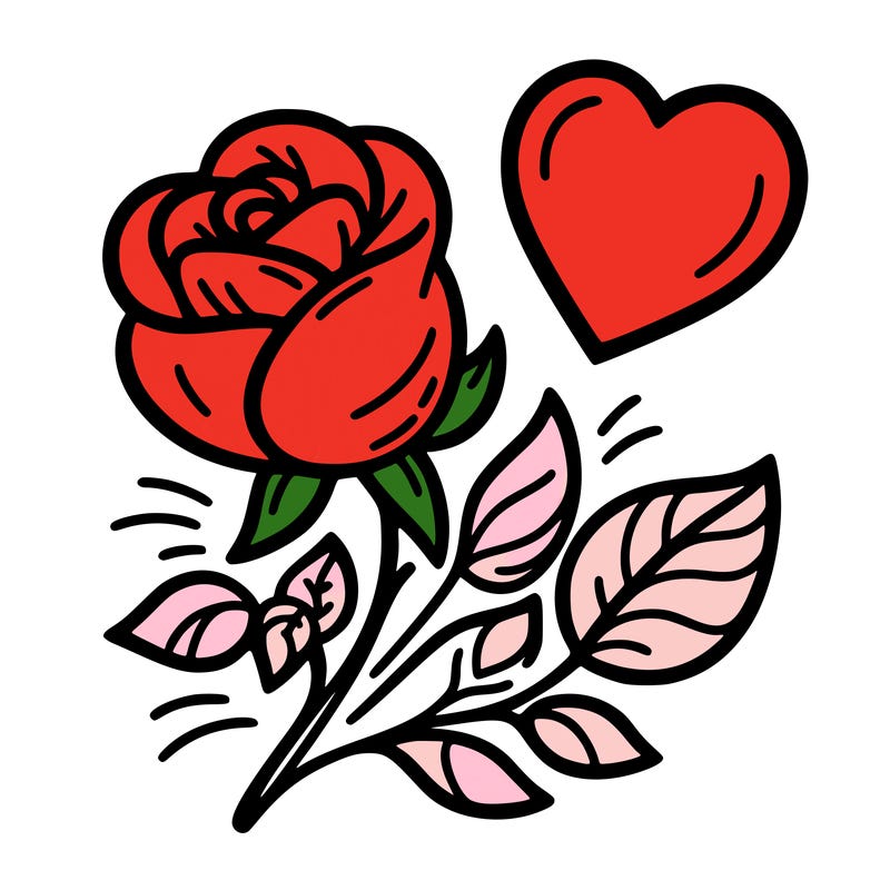rose and heart