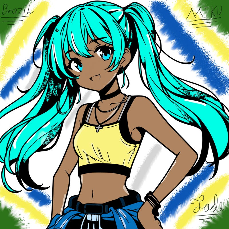 anime girl wearing crop top